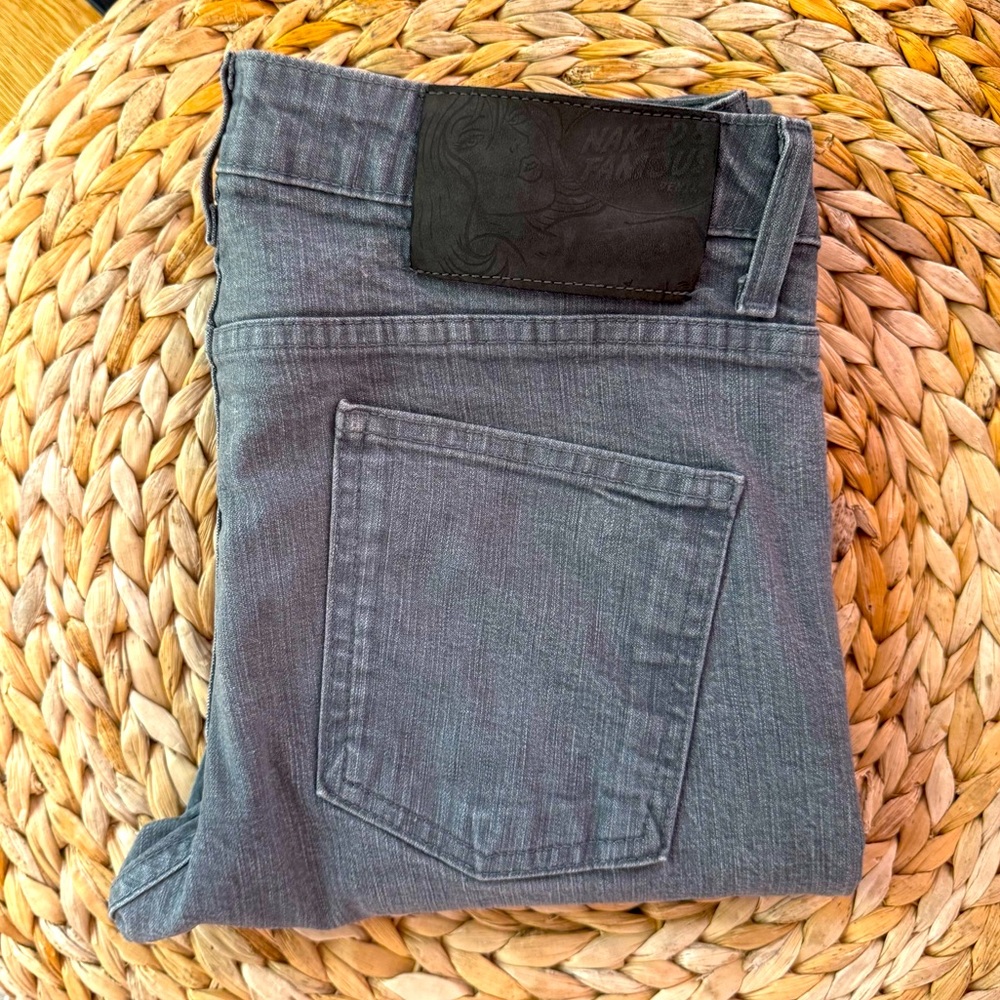 NAKED AND FAMOUS SKINNY GUY GREY STRETCH - 34